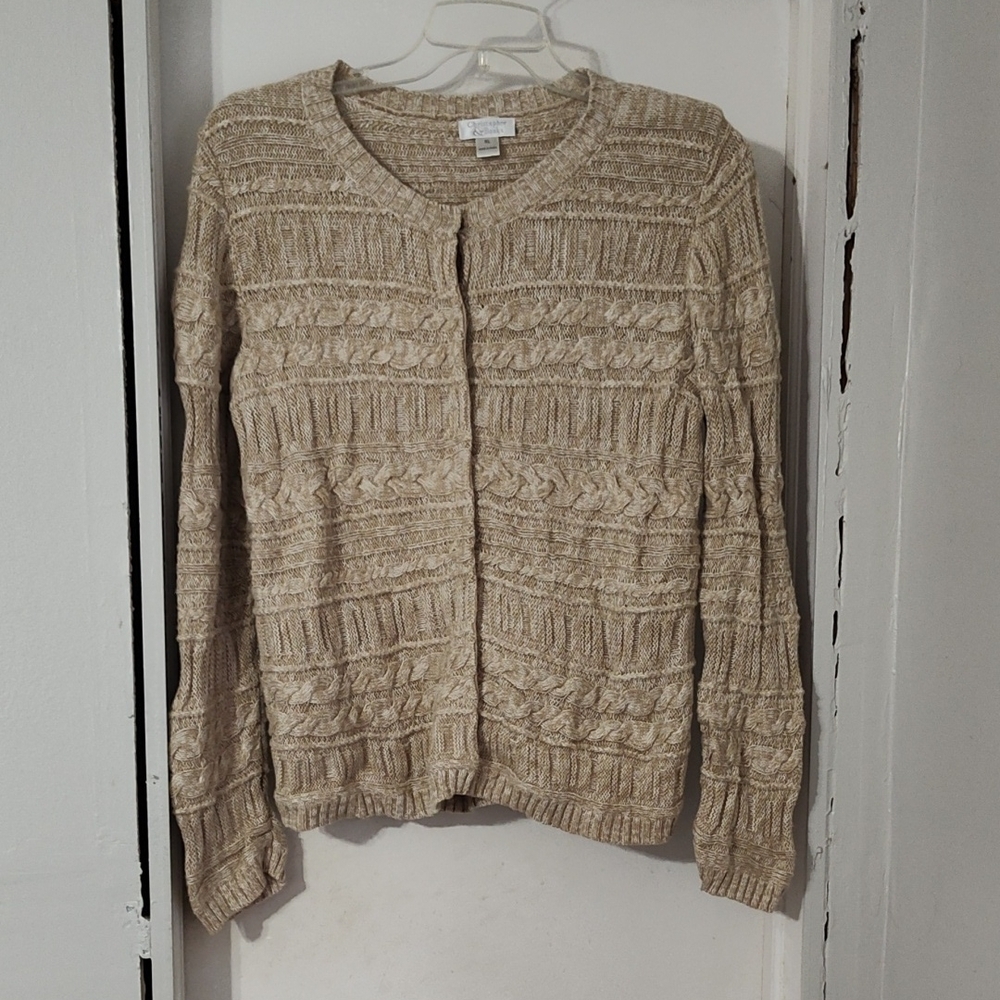 Beige Cable Knit Sweater
